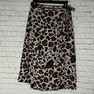 Urban Romantics leopard wrap midi skirt